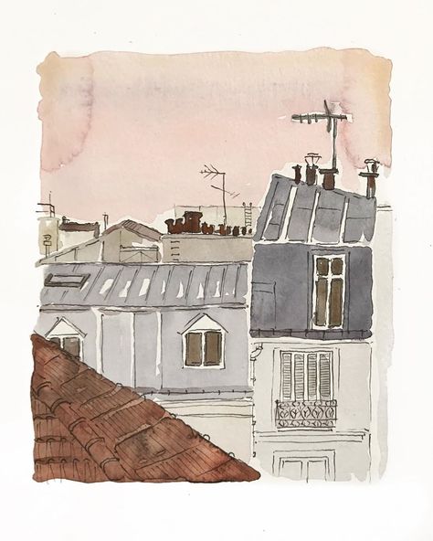 Lina Nordin Gee on Instagram: “My first ever water colour of Paris ☺️ This is a detail of our view from our Montmartre apartment! I’m working on a few more, and who…” Paris View, Montmartre Paris, Paris Art, Water Colour, Post Cards, Who Knows, In Time, Vintage World Maps, Apartment