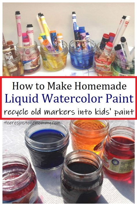 how to recycle old markers into water color paint #recycledcrafts #kidsactivities How To Make Liquid Watercolors, Marker Projects, Kids Gratitude Journal, Art Explosion, Homemade Watercolors, Gratitude Journal For Kids, How To Make Water, Marker Crafts, Journal For Kids