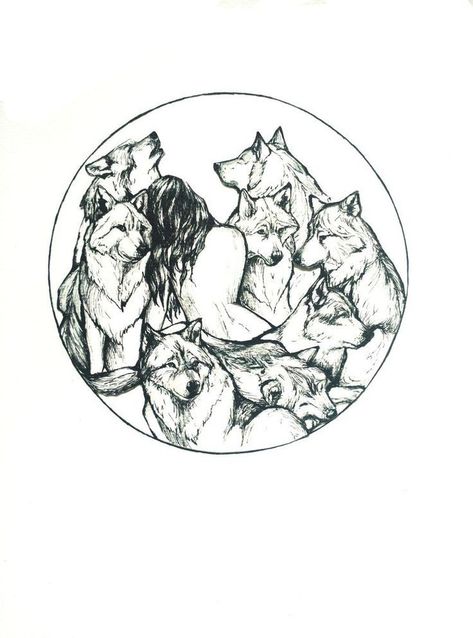 Surrender Tattoo, Outlines Drawing, Drawing Wolf, Wolf Woman, Wolf Tattoos For Women, Wolves And Women, Nikita Gill, Wolf Tattoo Design, Wolf Girl