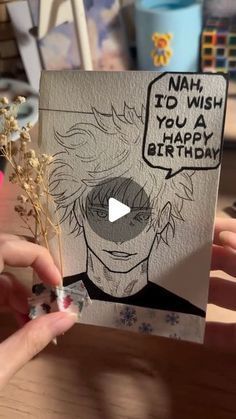 Gojo Birthday Cards, Birthday Ideas Drawing, Jjk Birthday Cards, Gojo Happy Birthday, Anime Birthday Art, Happy Birthday Card Drawing, Birthday Cards Drawing, Anime Birthday Cards, Birthday Card Ideas For Brother