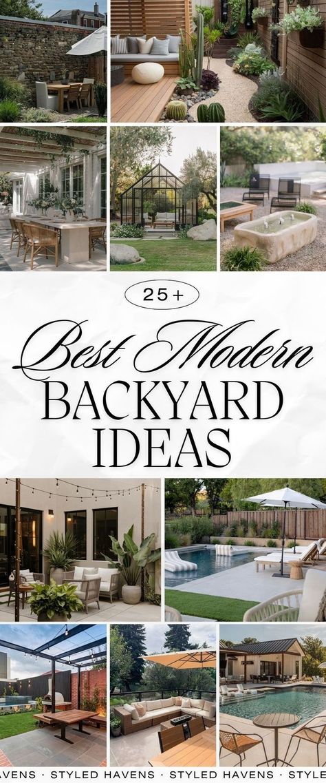 Searching for modern backyard ideas? Whether you're planning a backyard seating or other outdoor seating area, or are on the hunt for some *really good* patio inspiration, these GORGEOUS backyard inspiration are a MUST-SEE. See how we'd recreate each of these beautiful outdoor ideas and shop the post as you go! ->>> Modern Backyard Ideas, Patio Transformation, Seating Outdoor, Holiday Living Room, Patio Layout, Outdoor Sitting Area, Outdoor Patio Ideas, Outdoor Seating Area, Backyard Seating