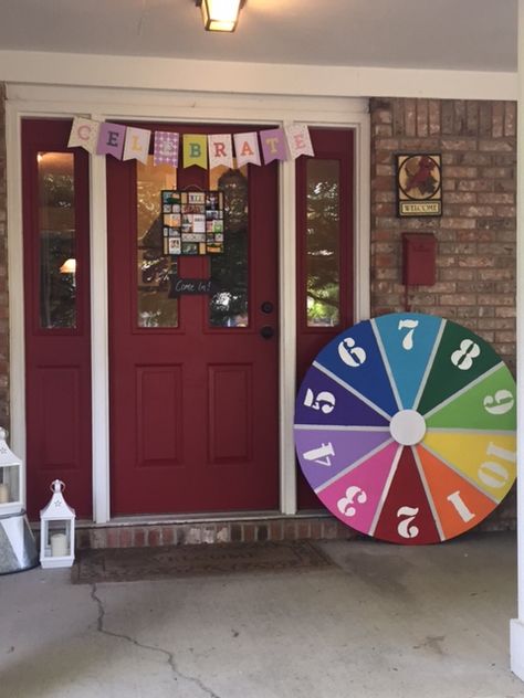 Game of Life Graduation Party Entrance Game Of Life Themed Party, Life Board Game Decorations, The Game Of Life Decorations, Game Of Life Party Theme, Game Of Life Decorations, Candyland Room, Breakfast For Teens, Gsa Ideas, Breakfast Party Decorations