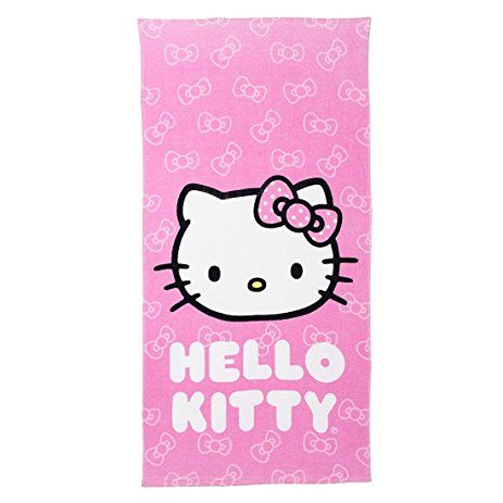 Hello Kitty Beach Towel Times Beach, Hello Kitty Beach, Hello Kitty Logo, Flamingo Beach Towel, Towels Smell, Hello Kitty Merchandise, Pink Beach Towel, Hello Kitty Backgrounds, Pink Hello Kitty