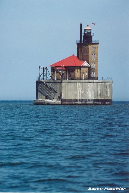 Port Austin Reef, Michigan by bbhetch, via Flickr Caseville Michigan, Port Austin Michigan, Michigan Lighthouses, Port Austin, Travel Michigan, Lake Lighthouse, Wisconsin Camping, Camping Youtube, Pier Light