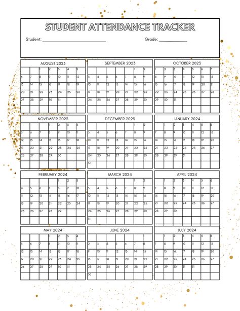 This homeschool attendance tracker gives a little sparkle without using too much ink! Homeschool Attendance, Attendance Register, Attendance Chart, Attendance Tracker, Attendance Sheet, Student Attendance, School Attendance, 2nd Grade Worksheets, English Lessons For Kids