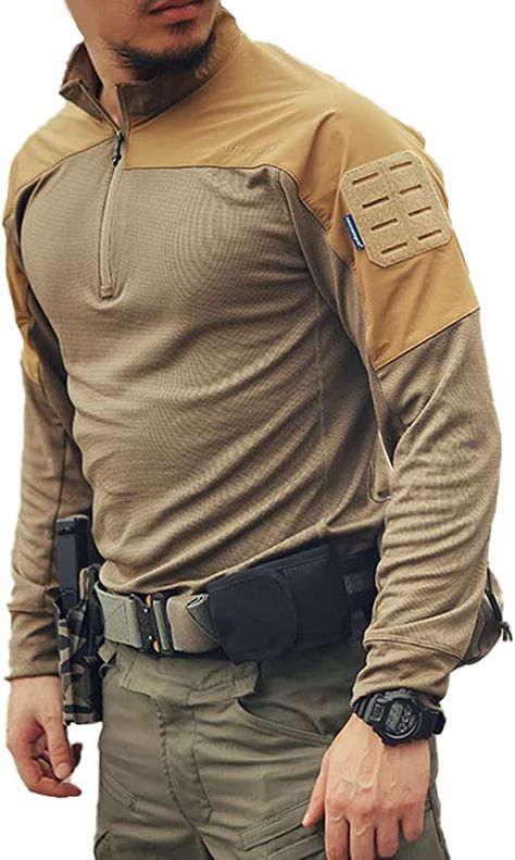 Tactical Shirts Men, Tactical T Shirts, Label Shirt, Tactical Wear, Tactical Shirt, Plain Outfits, Functional Fashion, Thermal Shirt, Gym Training