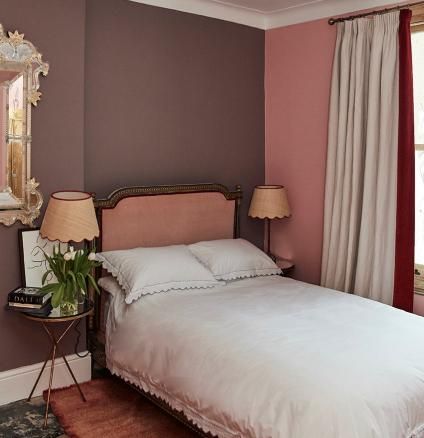 Hazelnut Truffle | Dulux Bedroom Panneling, Bedroom Panneling Ideas, Cream Carpet Bedroom, White And Pink Bedroom Ideas, Pink Grey And White Bedroom, Bedroom Pink And White, Pink And White Bedroom Ideas, Bedroom Designs For Small Rooms, Vintage Style Room