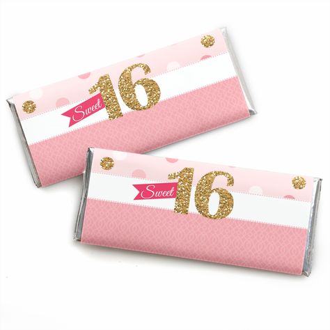 Sixteen Birthday Ideas, Sweet 16 Candy Bar, Gold Candy Buffet, Sweet Sixteen Party Themes, Sweet Sixteen Party Favors, 16 Party Themes, Birthday Party Candy Bar, Sweet 16 Candy, 16th Birthday Party Ideas