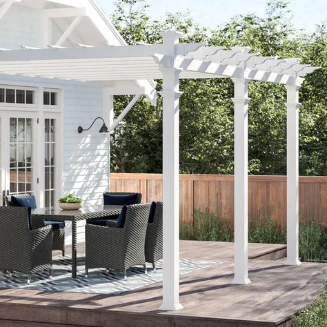 Pergola Metal, New England Arbors, Attached Pergola, White Pergola, Vinyl Pergola, Steel Pergola, Modern Pergola, Metal Pergola, Wood Pergola