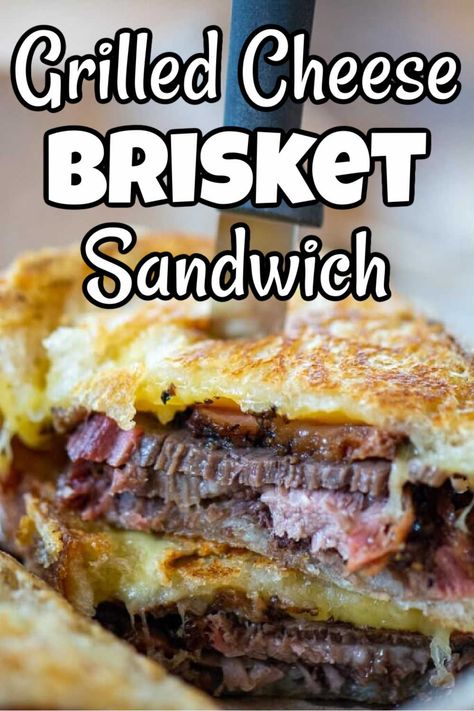 Use up the leftover brisket for a mega grilled cheese sandwich that will keep you full all day long. Incredibly rich and tender. #brisket #brisketleftovers #brisketsandwich Brisket Enchiladas, Brisket Grilled Cheese, Brisket Grilled, Grilled Brisket, Tender Brisket, American Foods, Brisket Sandwich, Bacon Sandwich, Baked Bean Recipes