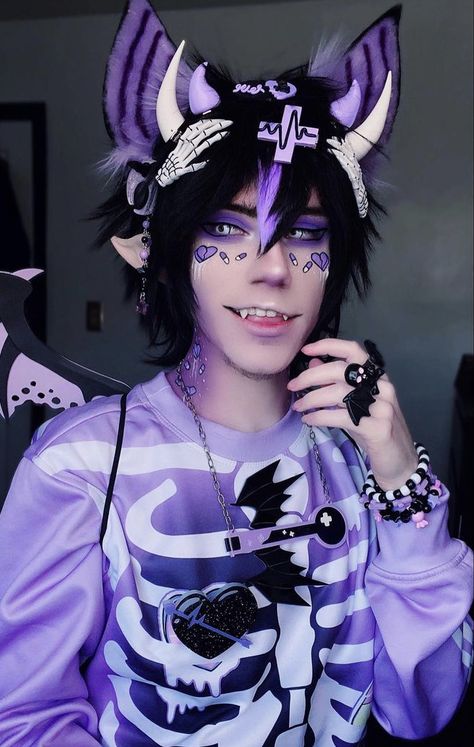 Pastel Goth Men Outfit, Pastel Goth Men, Kenny Outfits, Pastel Goth Outfits Boy, Pastel Punk Outfits, Goth Boy Outfits, Decora Kei Fashion, Pastel Emo, Goth Male