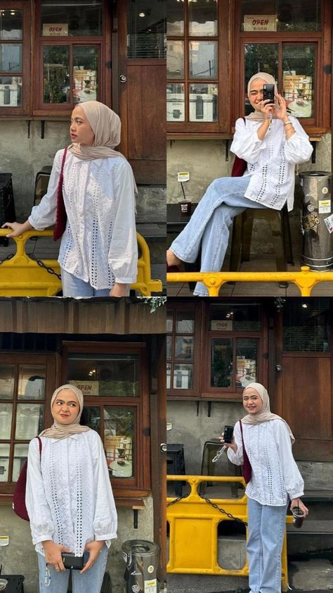 Dress Over Jeans, Classic Outfits For Women, Fashion Identity, Best Online Clothing Stores, Outfit Korean Style, White Shirt Outfits, Dress Gamis, Street Hijab Fashion, Everyday Casual Outfits