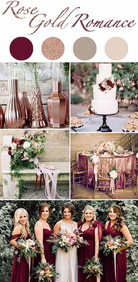 5 Winter Wedding Color Schemes So Good They’ll Give You The Chills - Wilkie Wedding Color Schemes Winter, Cakes Simple, Winter Wedding Colors, Have Inspiration, Fall Wedding Colors, Wedding Goals, Burgundy Wedding, Wedding Color, Rose Gold Wedding