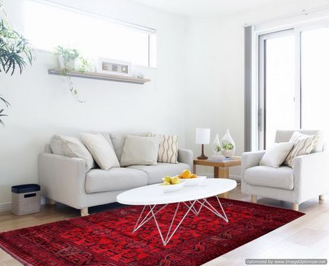 Red Rug Living Room, Modern Carpets, Modern Kilim Rug, Modern Kilim, Home Design Living Room, Interior Stylist, Red Carpets, Modern Carpet, Red Rug