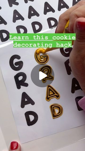 Alphabet Royal Icing Transfers, Royal Icing Letter Transfers, Royal Icing Cupcake Toppers, How To Make Royal Icing Transfers, Easy Graduation Cookies, Writing On Cookies Royal Icing, Royal Icing Graduation Cookies, How To Write On Cookies, Royal Icing Transfers Tutorial