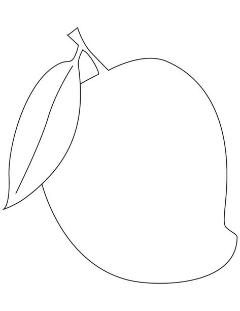 Mango Coloring Pages - Best Coloring Pages For Kids Mango Drawings, Basic Drawing For Kids, Fruit Coloring, Fruit Crafts, Kindergarten Coloring Pages, Fruit Coloring Pages, Drawing Lessons For Kids, Fruits Drawing, Multiplication Worksheets