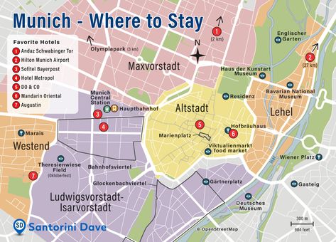 The 10 Best Areas to Stay in Munich - The best neighborhoods, districts, hotels, and places to stay for travelers visiting Munich, Germany. Best Places To Stay In Munich, Munich Shopping, Munich Hotels, Visit Munich, Munich Travel, Munich Airport, Germany Vacation, Pedestrian Walkway, Walled City