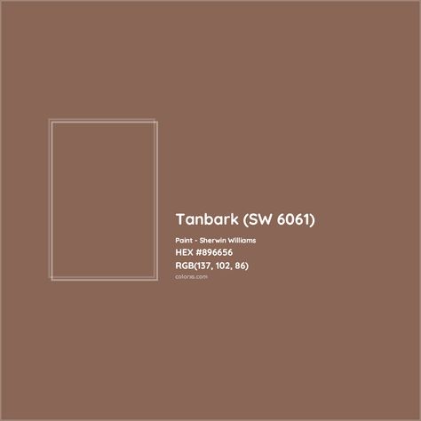 Sherwin Williams Tanbark (SW 6061) Paint color codes, similar paints and colors Sw Nutshell, Tanbark Sherwin Williams, Sw Carnelian, Zyla Colors, Paint Color Codes, Rgb Color Codes, Hexadecimal Color, Choosing Paint Colours, Rgb Color Wheel