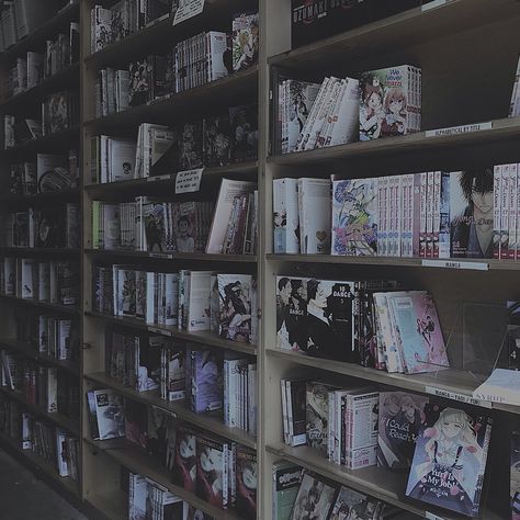 Grunge Manga Aesthetic, Manga Store Aesthetic, Anime Core Aesthetics, Redacted Aesthetic, Library Icon Aesthetic, Manga Shop Aesthetic, Manga Library Aesthetic, Manga Books Aesthetic, Manga Dark Aesthetic