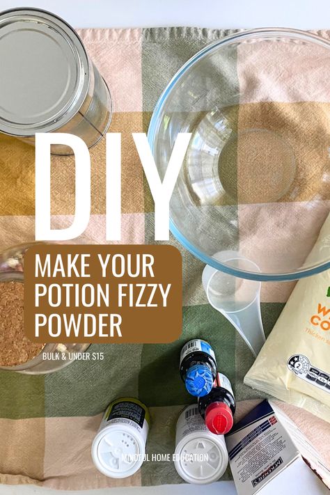 Hey, homeschoolers! Have you ever tried making fizzy potions with your little ones? It's such a fun way to sneak in some science learning while getting messy and just having fun 🧡 This afternoon, we had a blast making our own fizzy potion powder with just citric acid, bicarb soda, cornflour, and a splash of food colori Potion Party Food, Diy Fizzy Potions, Easy Potion Recipes, Diy Potion Kit For Kids, Diy Potions For Kids, How To Make Potions, Potion Play, Potions For Kids, Fun Experiments