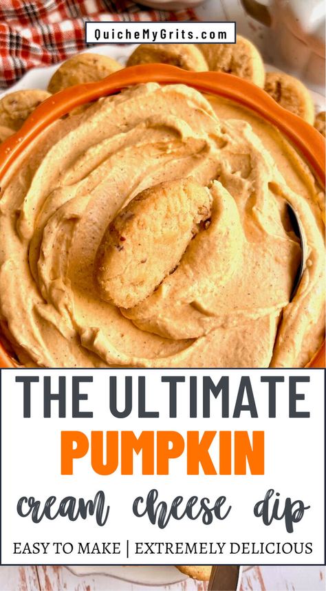 A bowl of Pumpkin Cream Cheese Dip with a creamy texture and spiced pumpkin flavor, surrounded by sliced apples and crunchy graham crackers. Pumpkin Cream Cheese Dip, Pumpkin Cheesecake Dip, Pumpkin Pretzels, Fall Appetizer, Cream Cheese Recipes Dip, Dessert Dip, Cream Cheese Dip, Pumpkin Dip, Pumpkin Cream Cheese