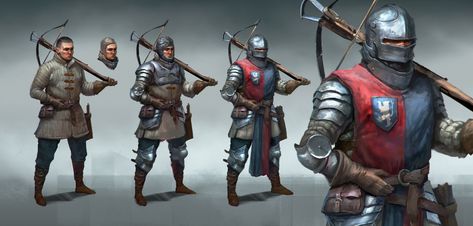 ArtStation - Crossbowman, Anton Valiukonis Crossbowman Fantasy Art, Fantasy Crossbowman, Medieval Outfits, Hellboy Art, Larp Armor, Knight Armor, Fantasy Stuff, Medieval Armor, Medieval History