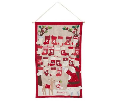 Holiday decor - so cute! Stocking Advent Calendar, Furniture Kids, Gifts Baby, Baby Furniture, Baby Registry, Kids Bedding, Pottery Barn Kids, Kid Beds, Pottery Barn