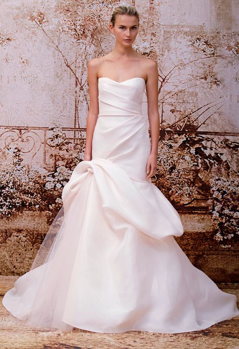 Monique Lhuillier Wedding Dresses Fall 2014 Draped Wedding Dress, Monique Lhuillier Wedding Dress, Monique Lhuillier Wedding, Monique Lhuillier Bridal, Fairytale Romance, United Nude, Wedding Dresses 2014, 2014 Wedding, Pink Wedding Dresses