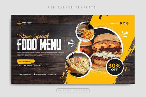 Restaurant Banner Design Ideas, Fb Banner, Graphic Design Posters Layout, Banner Web, Food F, Restaurant Flyer, Food Banner, Food Menu Design, Billboard Design