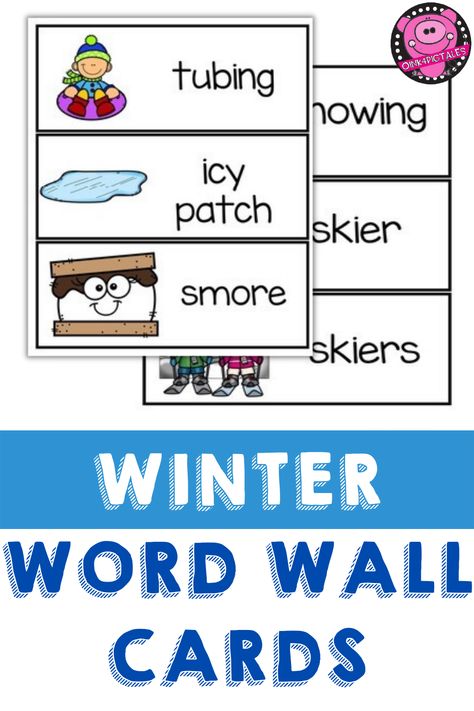 Don't worry about your kids' learning during Christmas because these 51 winter vocabulary cards and word wall cards will keep them company. This resource includes great picture cards for your child's writing and word workstations throughout winter. Have fun now and use these snowmen, penguins, winter weather words, and Arctic and Antarctica animal cards. Winter Vocabulary, Winter Word Wall Preschool, Winter Cvc Words Kindergarten, Winter Sight Word Games, Winter Write The Room, Weather Words, Differentiated Learning, Winter Writing, Winter Words