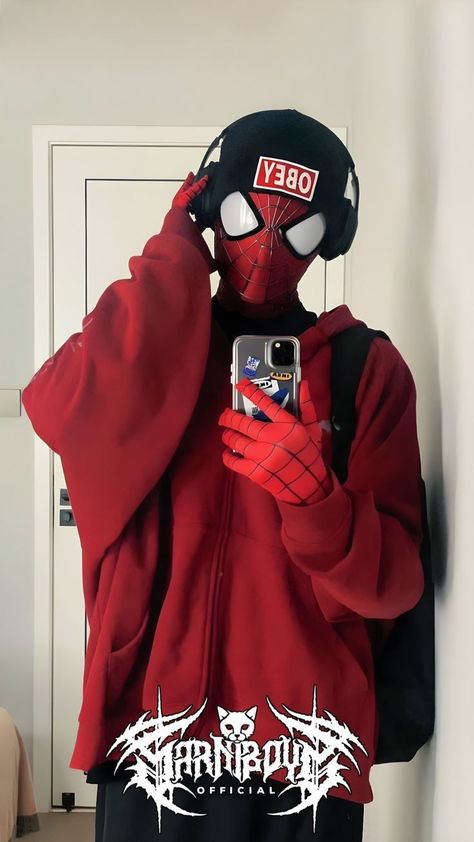 Spiderman Casual Outfit, Comic Con Aesthetic, Spiderman Fit, Spiderman Hoodie, Spiderman Outfit, Spiderman Suits, Spiderman Theme, Spaider Man, Spiderman Pictures