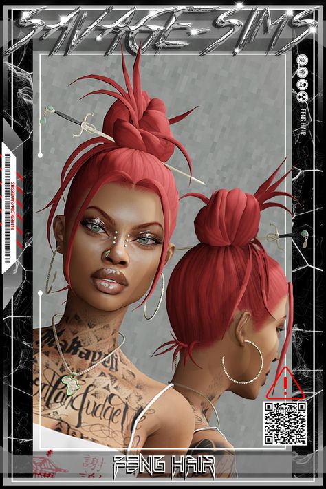 FENG HAIR SET I literally just wanted a messy bun that would match maxis style, but still look good on alpha sims lol. Also I added a neat sword hair pin for pizzazz, enjoy! -INFO- Info on my webs… Sims 4 Bun Hair, Alpha Sims, Hair Set, A Messy Bun, Sims 4 Mm, Hair Setting, Maxi Styles, Sims 4 Cc Finds, Maxis Match