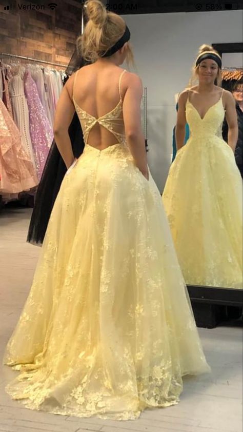 Yellow Prom Dress Beauty And The Beast, Light Yellow Sweet 16 Dresses, Pretty Yellow Prom Dresses, Yellow Princess Prom Dress, Homecoming Dresses Long Flowy, Yellow Belle Prom Dress, Yellow Dance Dress, Prom Dress Inspiration Yellow, Yellow Ball Gowns Princesses