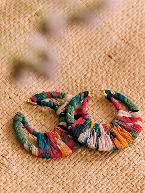 Fabric Earrings, Fiber Jewelry, Handmade Fashion Jewelry, Textile Jewelry, Embroidery Jewelry, Handmade Jewelry Diy, Fabric Jewelry, Bijoux Diy, Crochet Jewelry