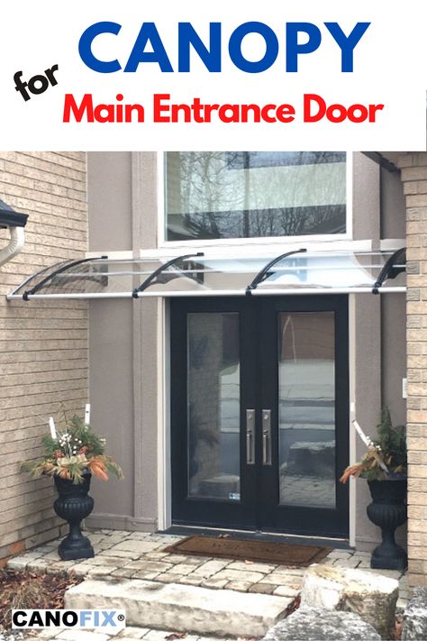 CANOFIX Door Canopy: Best fit and Ideal for your main entrance doors and windows with 1270mm deep Canofix door canopy for 4m long ! #doorcanopy #canopyfordoor #canopyformainentrance #windowcanopy Main Door Canopy Ideas, Canopy Front Door Entrance, Front Door Canopy Ideas Entrance, Door Canopy Ideas, Front Door Canopy Modern, Diy Door Canopy, Door Canopy Modern, Outside Canopy, Door Pergola