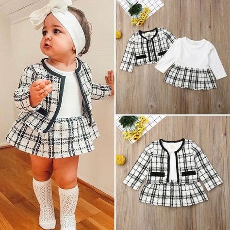 Plaid Outfits, Fashionable Baby Clothes, Plaid Coat, Girls Clothing Sets, Baby Outfits, Toddler Girl Outfits, Tutu Dress