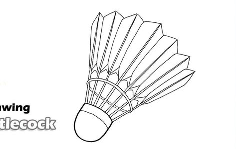 How to Draw a Shuttlecock Step by Step Shuttlecock Drawing, Feather Sketch, Drawing Instructions, Sports Drawings, White Pen, Guided Drawing, Drawing Lessons, Step By Step Drawing, Easy Steps