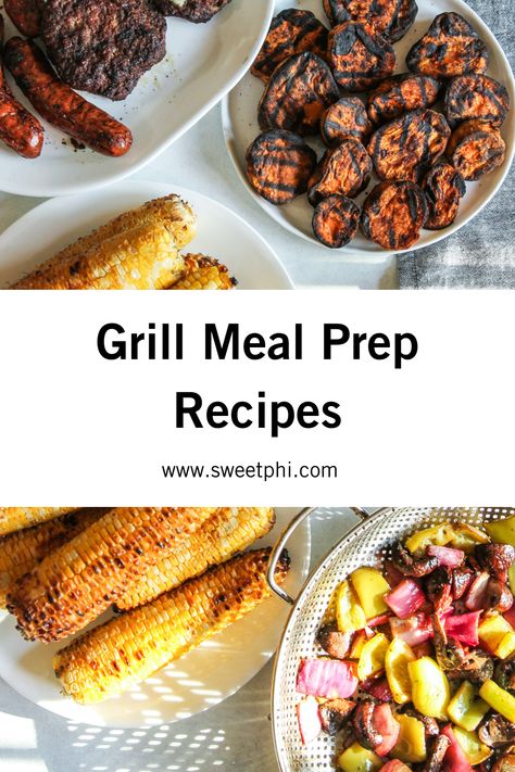 Easy recipes for grilling that you can meal prep for the week ahead! Find these grilling recipes on the blog! Grill Meal Prep, Meal Planning Recipes Healthy, Grilled Sweet Potato Fries, Recipes For Grilling, Balsamic Vegetables, Wisconsin Food, Yogurt Marinated Chicken, Marinated Chicken Recipes, Easy Burgers