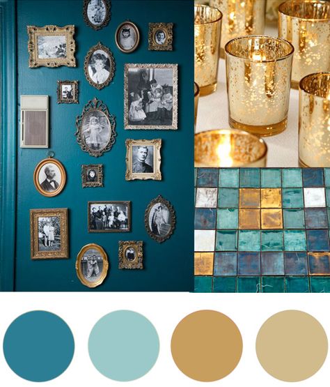 Today's Christmas colour palette of teal and gold is somewhat of a modern take on green and gold but I fell in love with the richness of the teal combined with the different shimmering golds. Modern Living Room Colors, Navy Living, Teal Bedroom, Christmas Color Palette, Gothic Bedroom, Room Blue, Teal Accents, Living Room Color Schemes, Room Color Schemes