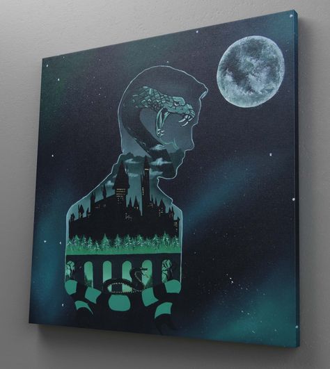 Easy Harry Potter Painting, Harry Potter Acrylic Painting, Acrylic Painting Christmas, Harry Potter Painting, Painting Christmas, Harry Potter Fan Art, Harry Potter Fan, Draco Malfoy, Printed Items