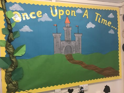 Once upon a time display board, primary school. Once Upon A Time Art Ideas, Fairytales Display Board, Fairytale Castle Decorations, Castle Display Board, Fairytale Classroom Display, Fairy Tale Display, Once Upon A Time Bulletin Board, Once Upon A Time Eyfs, Once Upon A Time Classroom Theme