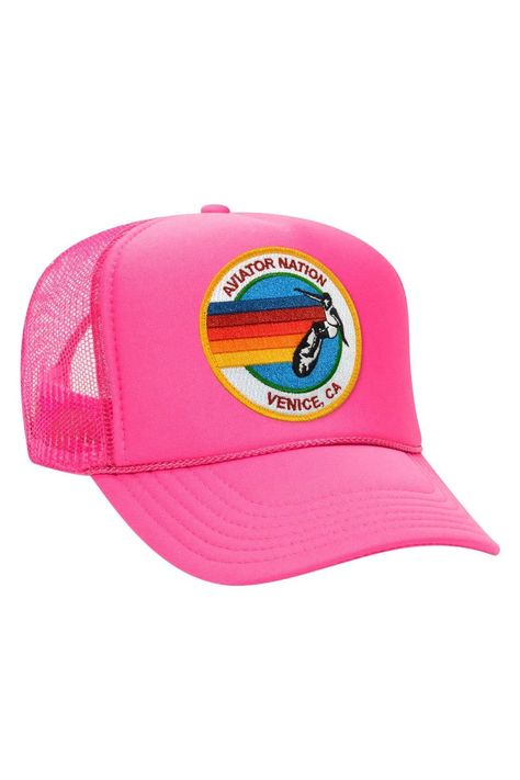 AVIATOR NATION TRUCKER HAT - Aviator Nation Aviator Nation Logo, Preppy Hat, Ninja Hoodie, Preppy Accessories, Pink Trucker Hat, Boyfriend Hoodie, Moto Pants, Summer Stuff, Vintage Trucker Hats