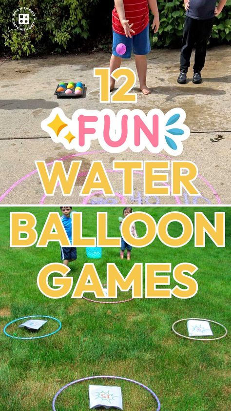 Wondering how to cool off in the summer? Beat the heat this summer break with these 12 exciting water balloon games and activities for kids! On a hot day, water balloon games are the ultimate outdoor summer activity. Perfect for toddlers, preschoolers, and older kids, these water balloon activities offer fantastic outdoor fun. Water play activities not only inspire open-ended play, but also help to boost important childhood developmental skills! Fun Water Games For Kids, Water Balloon Activities, Water Games For Kindergarten, Water Play Games For Kids, Water Games For Kids Outdoor, Water Games For Preschoolers, Water Play Games For Preschoolers, Water Party Ideas For Kids, Water Day Activities For Kids