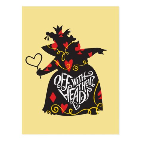 Queen Of Hearts Tattoo, Alice And Wonderland Tattoos, Queen Of Hearts Card, Tinkerbell Birthday, Off With Their Heads, Disney Wall Art, Disney Canvas Art, Wonderland Tattoo, The Queen Of Hearts