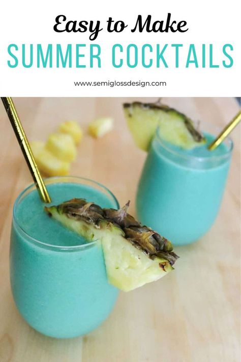 Savor the summer with these easy to make cocktails! Whether you enjoy rum, vodka or wine drinks, these fruity alcholic dreams are sure to please. #semiglossdesign #summercocktails #easycocktails #alcoholdrinks #adultdrinks Frozen Blue Drink, Frozen Blue Hawaiian Drink, Blue Hawaiian Drink Recipe, Hawaii Drinks, Blue Pina Colada, Summer Slushies, Blue Hawaiian Drink, Blue Hawaiian Cocktail, Hawaiian Drinks