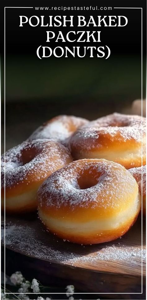 Polish Baked Paczki are a lighter, healthier version of the traditional fried Polish doughnuts. Filled with homemade custard or jam, these fluffy donuts are coated in butter and sugar, making them the perfect treat for any occasion. Whether you're celebrating Fat Tuesday or just craving something sweet, these baked paczki will satisfy your doughnut cravings. #PolishPaczki #BakedDonuts #TraditionalPolishRecipes #FatTuesdayTreats #SweetDesserts #DonutRecipe #HealthyPaczki Polish Doughnut Recipe, Puffy Donut Recipe, Potato Doughnuts Recipes, Baked Yeast Donut Recipes, Polish Desserts Traditional, Quick Donut Recipe, Baked Doughnuts Easy, Homemade Donuts Recipe Easy, Korean Donuts Recipe