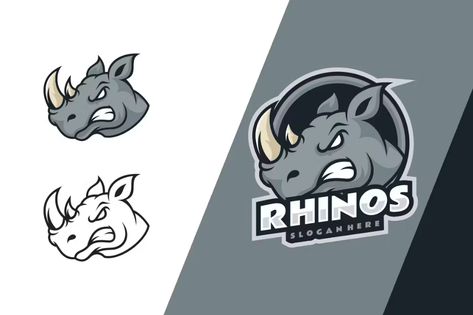 Rhino Simple Mascot Logo, Logos ft. logo & mascot - Envato Elements Rhino Logo Design, Ft Logo, Rhino Logo, Logo Mascot, Mascot Logo, Best Logo Design, Mascot Design, Envato Elements, Logo Design Template