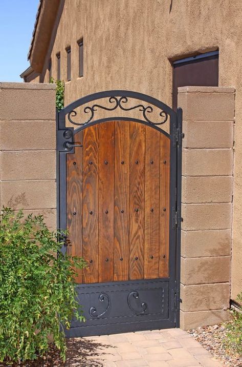 12 Wooden Fence Gate Ideas! - Organize With Sandy Wooden Gate Designs, Wooden Fence Gate, Backyard Gates, Yard Makeover, Metal Garden Gates, Yard Gate, Garden Gate Design, Iron Garden Gates, Wood Fence Design