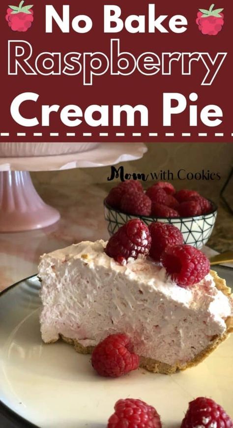 Raspberry Cream Pie, Whipped Cream Pie, Raspberry Recipes Dessert, Pie No Bake, Raspberry Cream Pies, No Bake Pie, Raspberry Dessert, Raspberry No Bake Cheesecake, Cool Whip Desserts