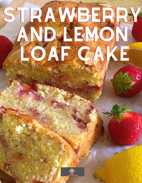 Strawberry and Lemon Loaf Cake. A deliciously soft and fluffy strawberry loaf cake bursting with freshly squeezed lemon juice. Flavourful, with a tender, soft texture. An easy, popular cake recipe. Strawberry Loaf Cake, Strawberry Loaf, Pecan Carrot Cake, French Yogurt Cake, Tea Breads, Lime Pound Cake, Morning Treats, Easy Delicious Cakes, Peach Pound Cakes